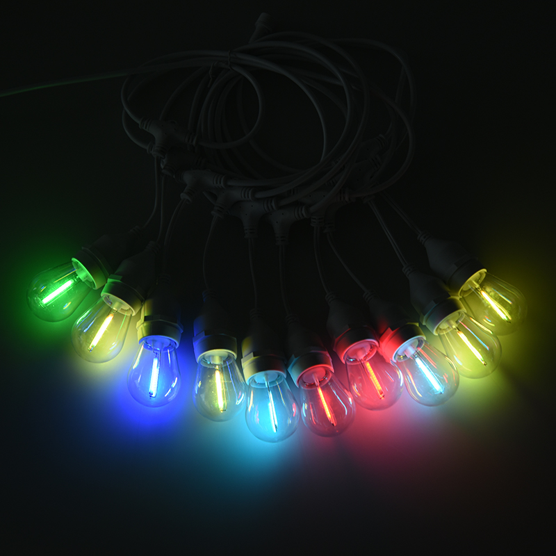 S14 sreang crochta E27 bíseach scáth lampa trédhearcach solas teaghrán dath