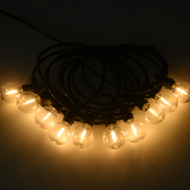 Solas teaghrán gréine comhtháite G40 (sealbhóir lampa E12, 5 méadar 10 soilse)