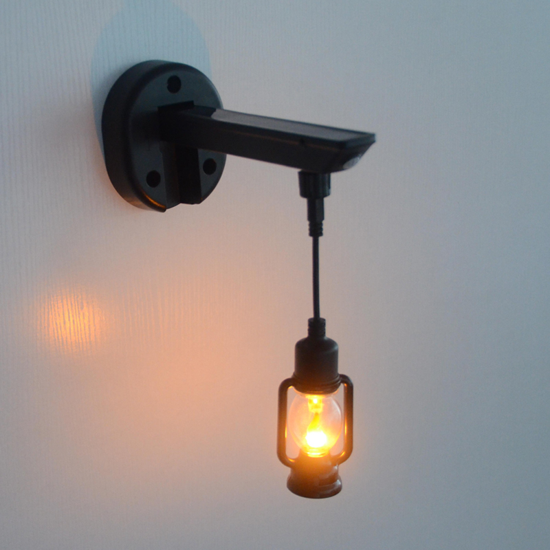 Solas balla gréine i stíl lampa ceirisín vintage (éifeacht lasrach)