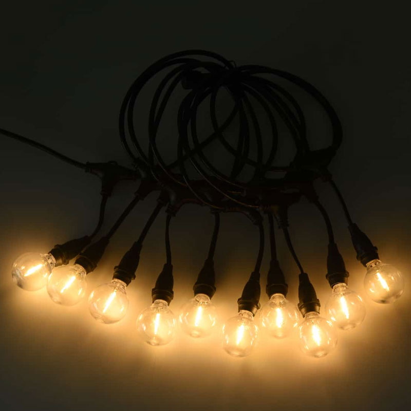 Solas teaghrán gréine cineál pendant G40 (sealbhóir lampa E12, 5 méadar 10 soilse)
