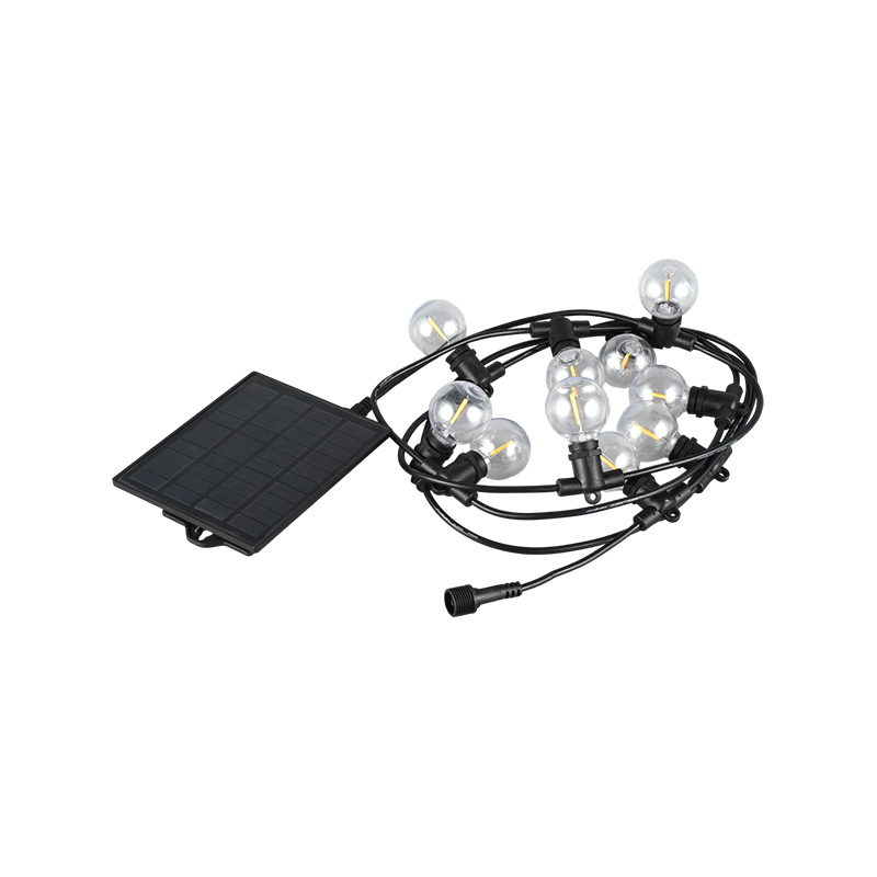 Solas teaghrán gréine comhtháite G40 (sealbhóir lampa E12, 5 méadar 10 soilse)